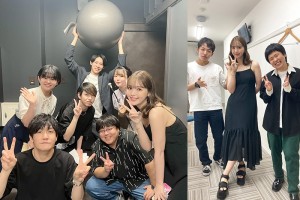 パーソナリティーのみなさんと出演した在校生で記念にパチリ！